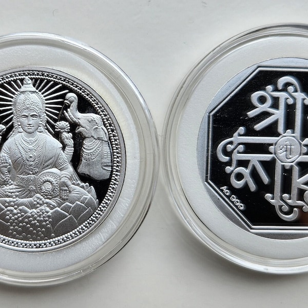 Laxmi 1/2 Troy oz.(15.55 grams) Pure Silver Round Coin - 999 Purity