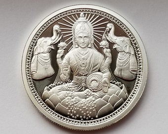 Laxmi 100 grams (3.22 oz.) Pure Silver Round Coin - 999 Purity