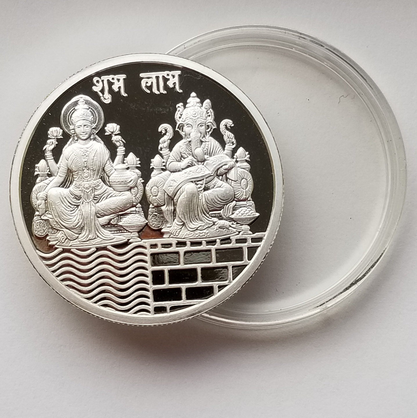 Lakshmi Ganesh Indian .999 Pure Silver Coin (1 Oz) #22149