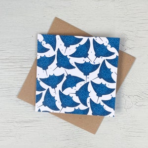 Wenskaart mantarog | Geïllustreerde Sea Life-kaart | Briefpapier mariene biologie | Dierenliefhebber | Verjaardagskaart | Bedankkaart | Gerecycled