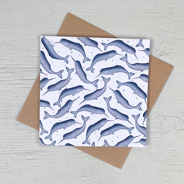 Narwhal Card - Etsy UK