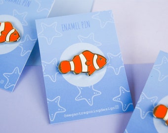 Clownfish Hard Enamel Pin Badge | Tropical Reef Fish Pin | Sea Life Pin | Animal Enamel Pin | Ocean Pin Badge | Marine Life Pin | Brooch