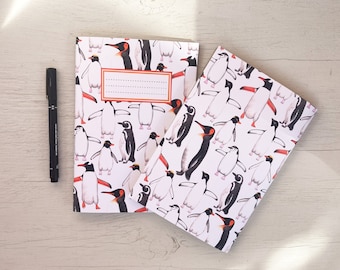 Antarctic Penguin A5 Recycled Notebook | 48 Plain Pages | Penguin Notebook | Paperback Notebook | Penguin Journal | Cute Stationery