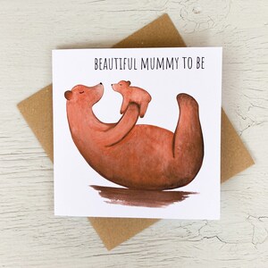 Carte Ours nouvelle maman | carte de vœux pour le grizzli | Carte de fête de naissance | Nouvelle carte bébé | Future maman carte de vœux | carte bébé ours | Carte maman ours