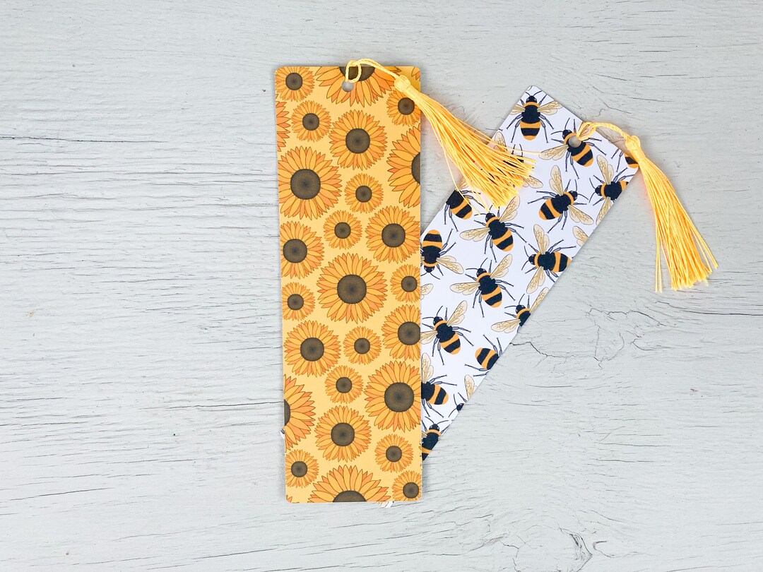 Sunflower Bumblebee Double Sided Bookmark | Recycled | Floral ...