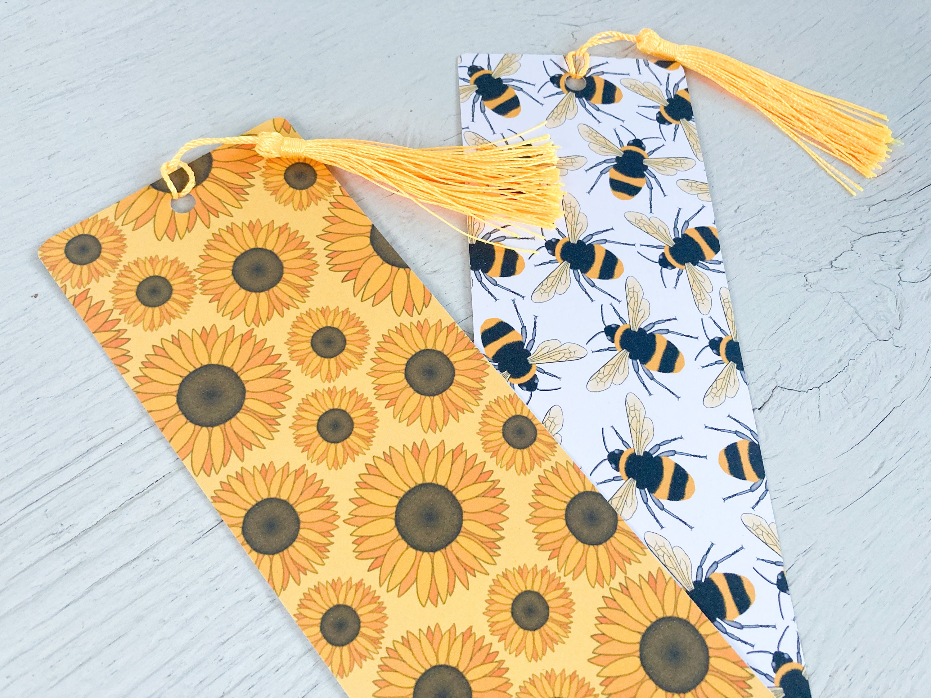 Sunflower Bumblebee Double Sided Bookmark | Recycled | Floral ...