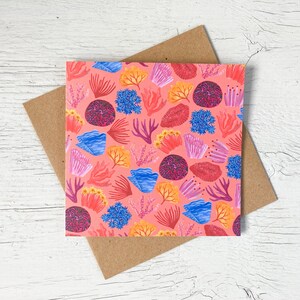 Tropical Sea Coral Greeting Card | Cute Illustrated Sea Life | Marine Life Art | Ocean Lover Card | Birthday Card | Just Because | Thank you