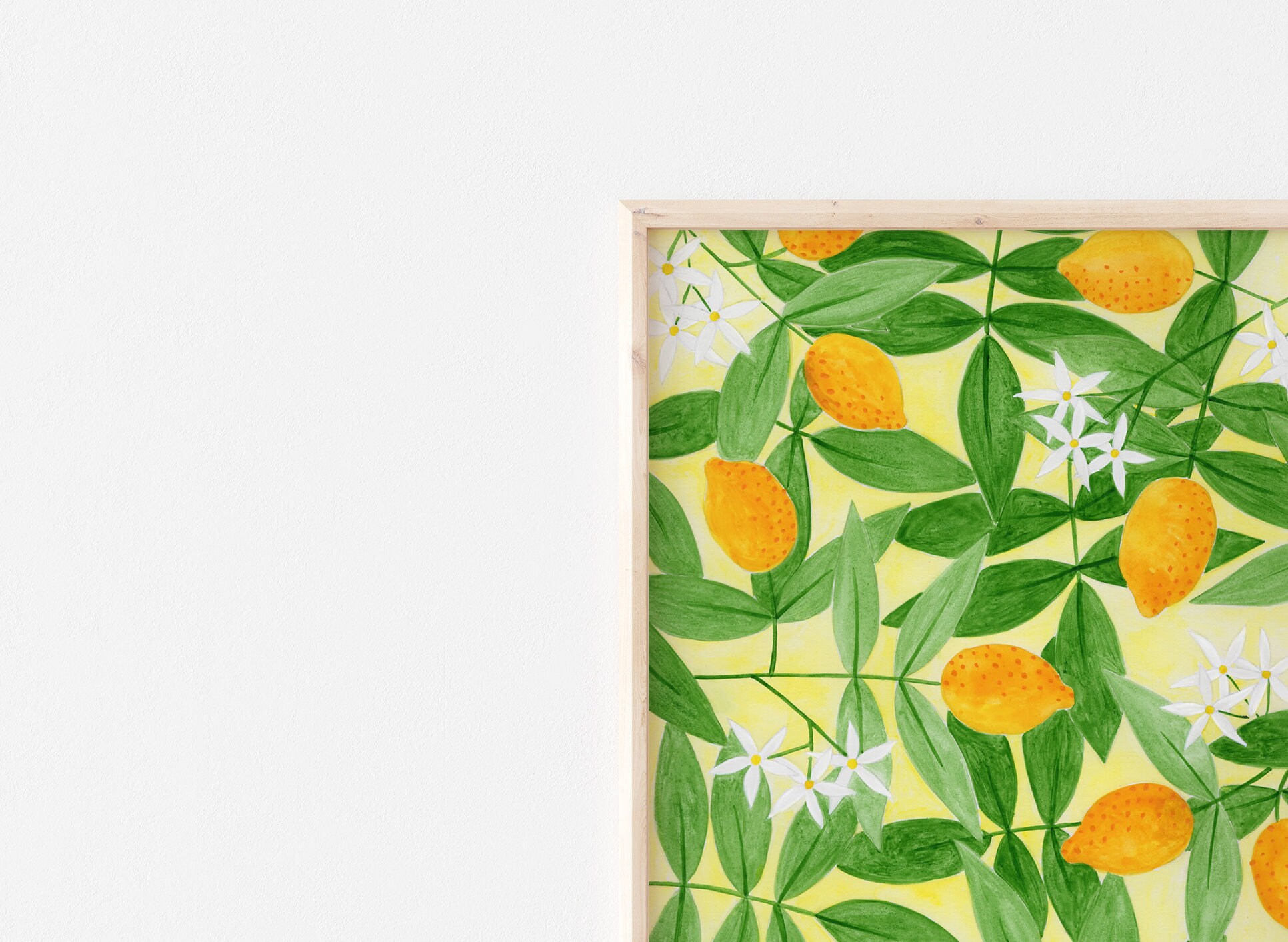 Lemon Tree Print Lemon Wall Art Lemon Art Print Citrus Fruit Art Print