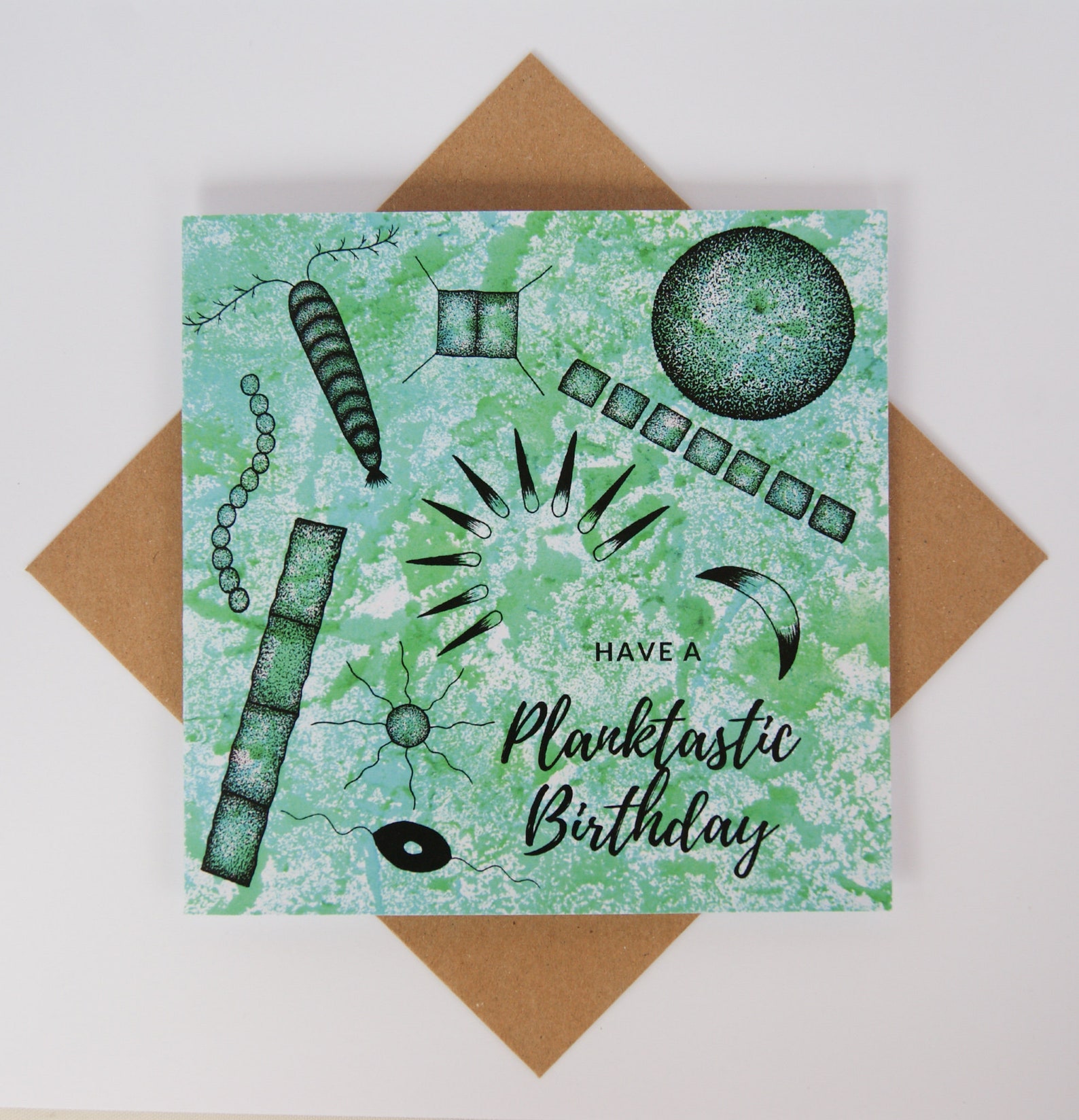 Ocean Plankton Birthday Recycled Blank Greeting Card Etsy