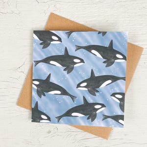 Orca Card | Killer Whale | Sea Life Card | Marine Mammal Card | Nautical Card | Ocean Card | Birthday Card | Thank You Card