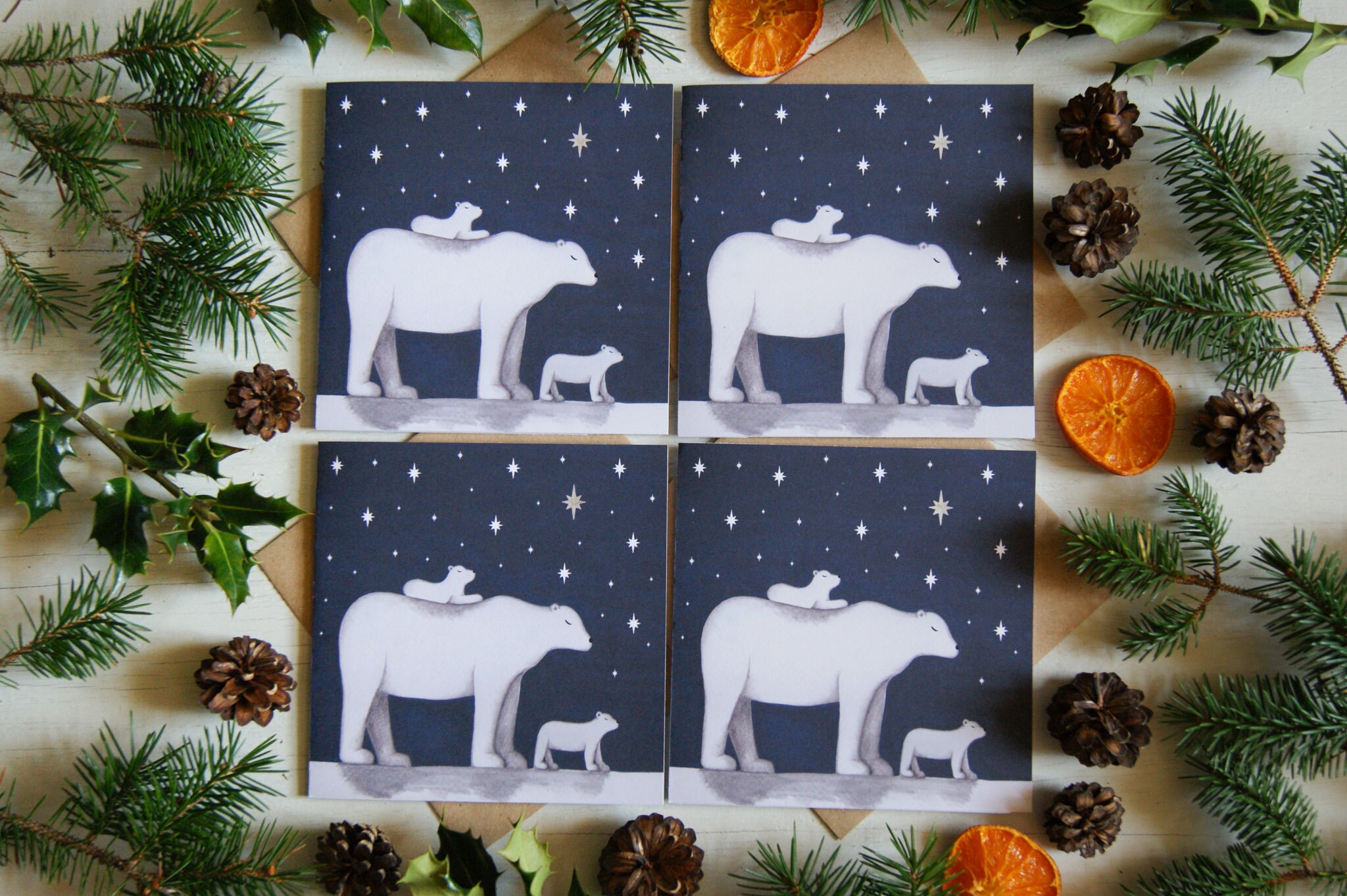Polar Bear Christmas Cards Christmas Card Pack Holiday Cards Cute ...