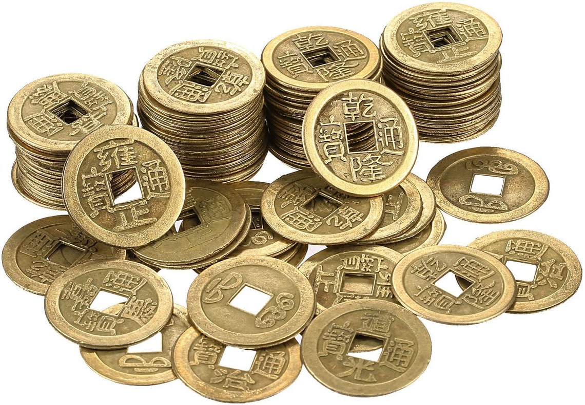 Chinese Fortune Coins Feng Shui Iching Coins Chinese Good Etsy