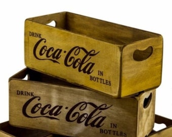 Coca Cola Wooden Box Crate Vintage Style