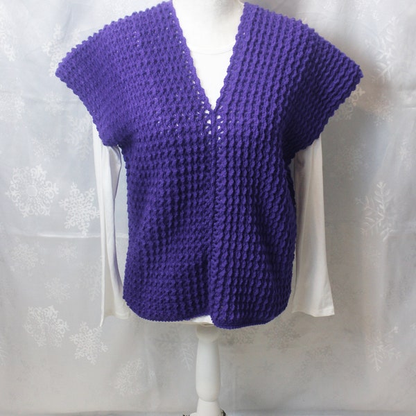 Pull sans manche femme fait main au crochet