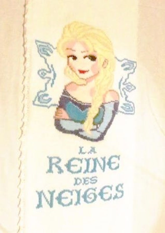 Couverture Bébé Au Tricot Pour Berceau, Doublée, Personnalisée Reine Des Neige.