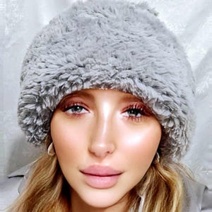 Handmade knitted fur hat