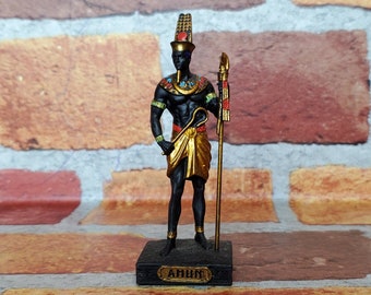 Figura vintage de Amón: estatua de altar en miniatura del dios egipcio Amón