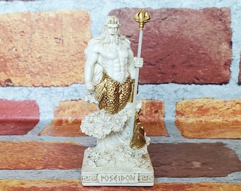 Vintage Poseidon Figur - Miniatur griechischen Gott Poseidon Altar Statue