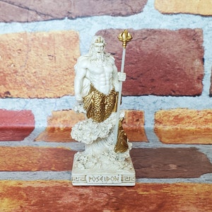 Vintage Poseidon Figurine - Miniature Greek God Poseidon Altar Statue
