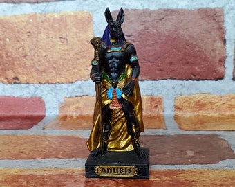 Vintage Anubis Figurine - Miniature Egyptian God Anubis Altar Statue