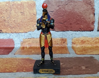 Vintage Thoth Figurine - Miniature Egyptian God of Wisdom Thoth Altar Statue