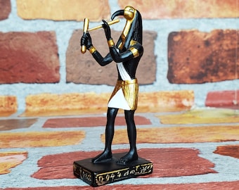 Vintage Standing Thoth holding Writing Palette Figurine - Miniature Egyptian God of Wisdom Thoth Altar Statue