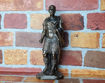 Vintage Julius Caesar standbeeld - koud gegoten brons - Romeinse staatsman Julius Caesar