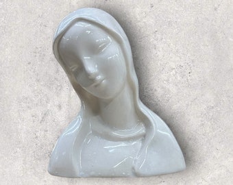 Vintage Virgin Mary Bust Statue - Christian Home Decor