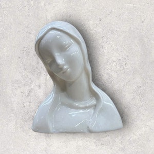 Vintage Virgin Mary Bust Statue - Christian Home Decor