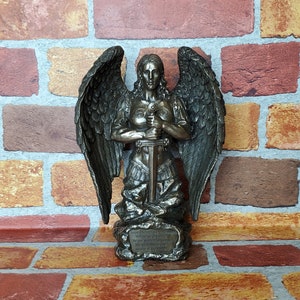 Vintage St. Michael Archangel Prayer Monument Statue - Saint Michael