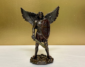 Vintage St. Michael Archangel Statue - Saint Michael Altar Statue