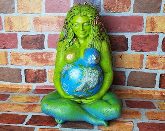 Vintage Gaia-staty - Stor Moder Gaia Jordgudinna