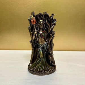 Vintage Hecate with Hounds Statue - Greek Goddess of Magic Hecate Altar Statue