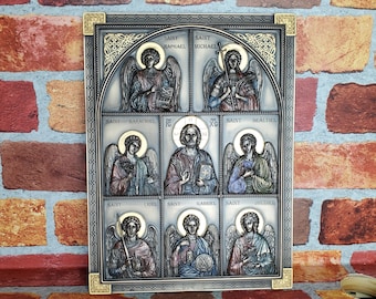 vintage Jésus et Archangels Plaque murale
