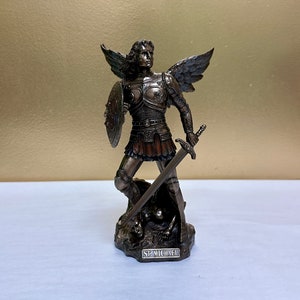 Vintage St. Michael Archangel Statue - Saint Michael Altar Statue