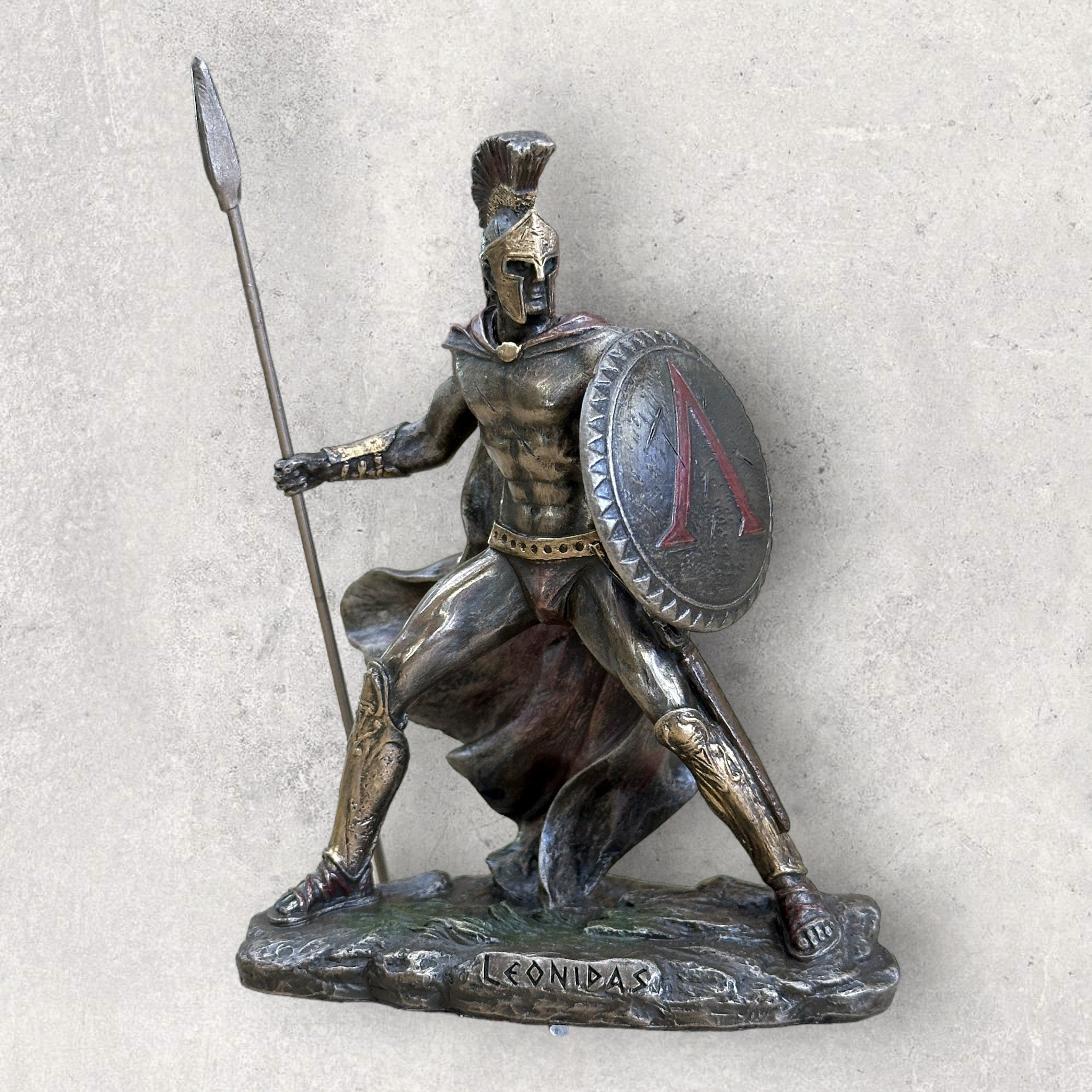 Vintage Leonidas Mini Statue - Cold Cast Bronze - King of Sparta