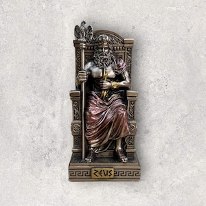 Vintage Zeus Figurine - Miniature Greek God Zeus Altar Statue