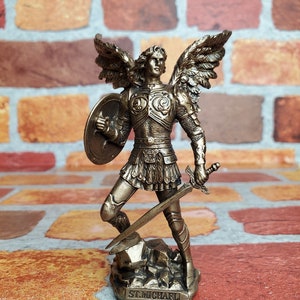 Vintage St. Michael Archangel Mini Statue - Saint Michael Miniature ...