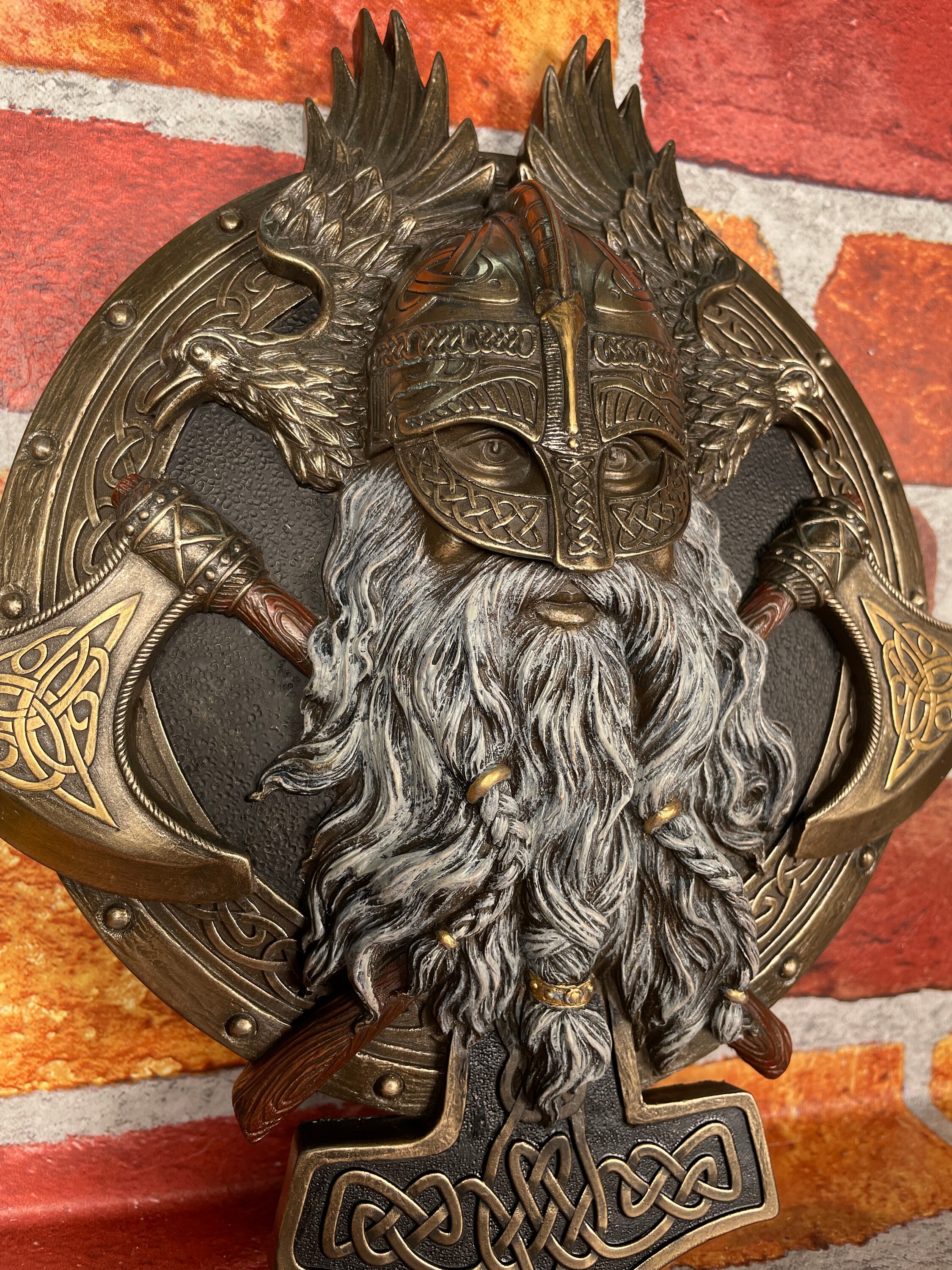 Vintage Viking Wall Plaque Powerful Norse Viking Wall Art Etsy