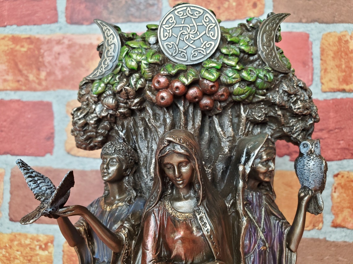 Vintage Mother Maiden & Crone Statue Triple Goddess Statue Etsy