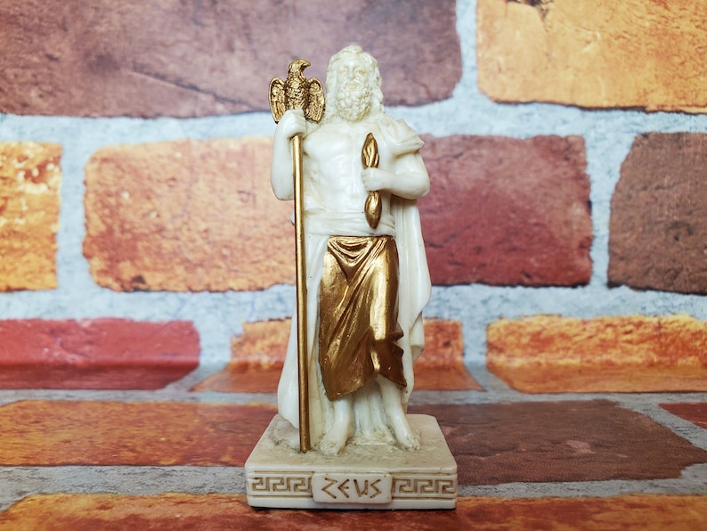 Vintage Zeus Figurine Miniature Greek God Zeus Altar Statue Etsy Canada