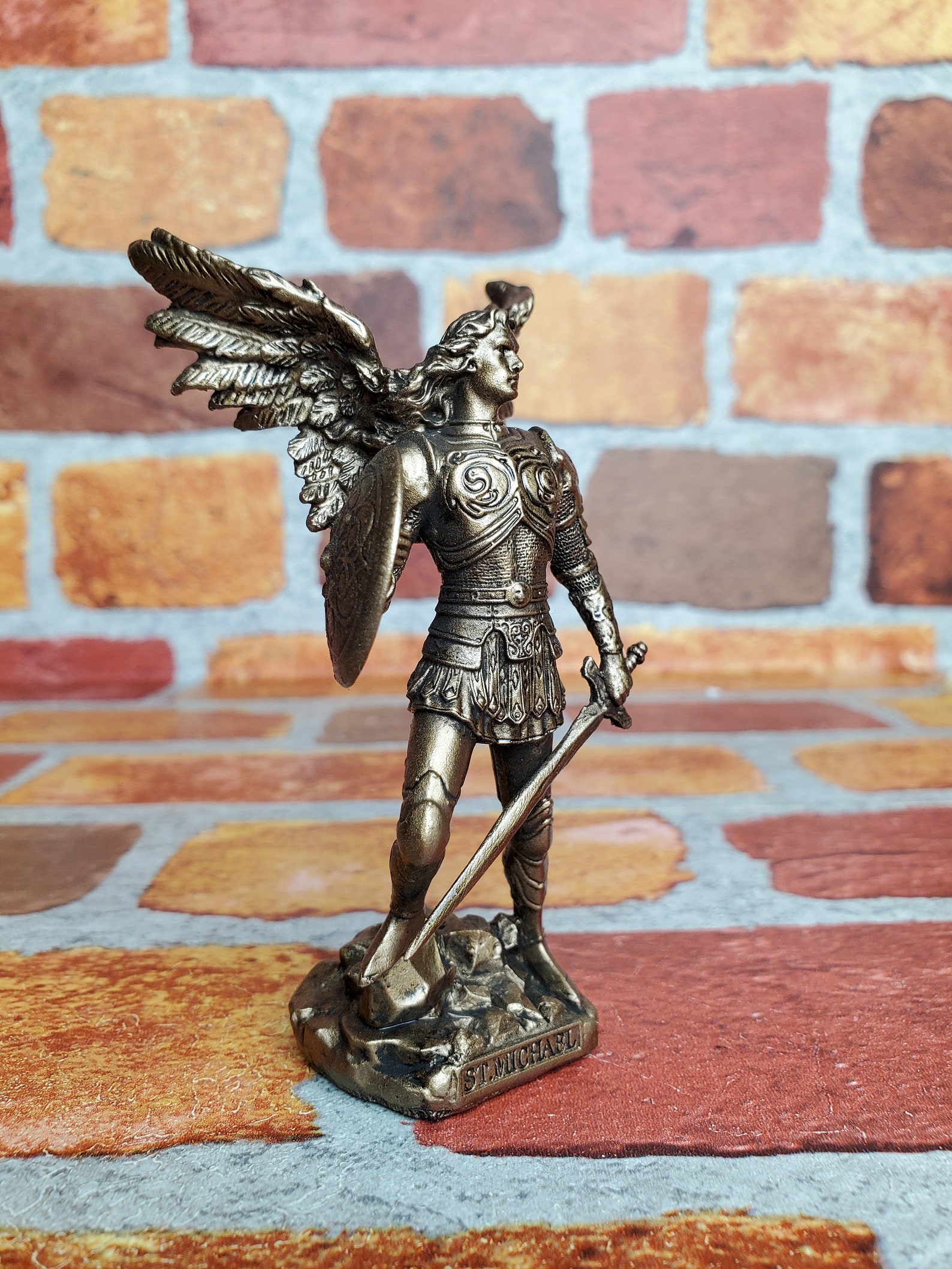 Vintage St. Michael Archangel Mini Statue Saint Michael - Etsy