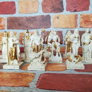 Vintage Greek Olympians Set of 12 Figurines - Miniature Greek Gods and Goddess Altar Statues