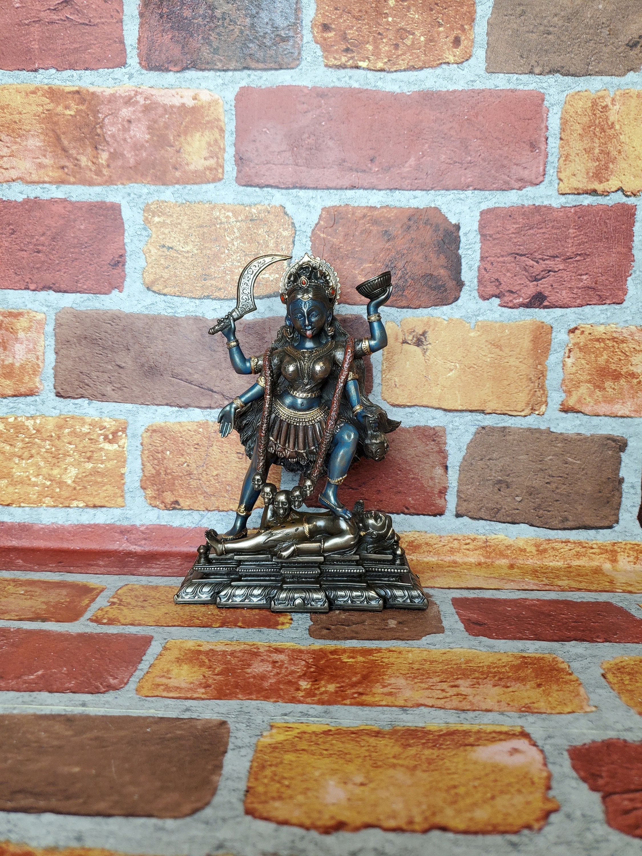 Vintage Kali Statue - Hindu Goddess of Death & Time Kali