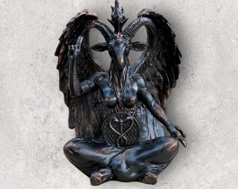 Mini statue Baphomet vintage - Statue d'autel occulte de chèvre sabbatique