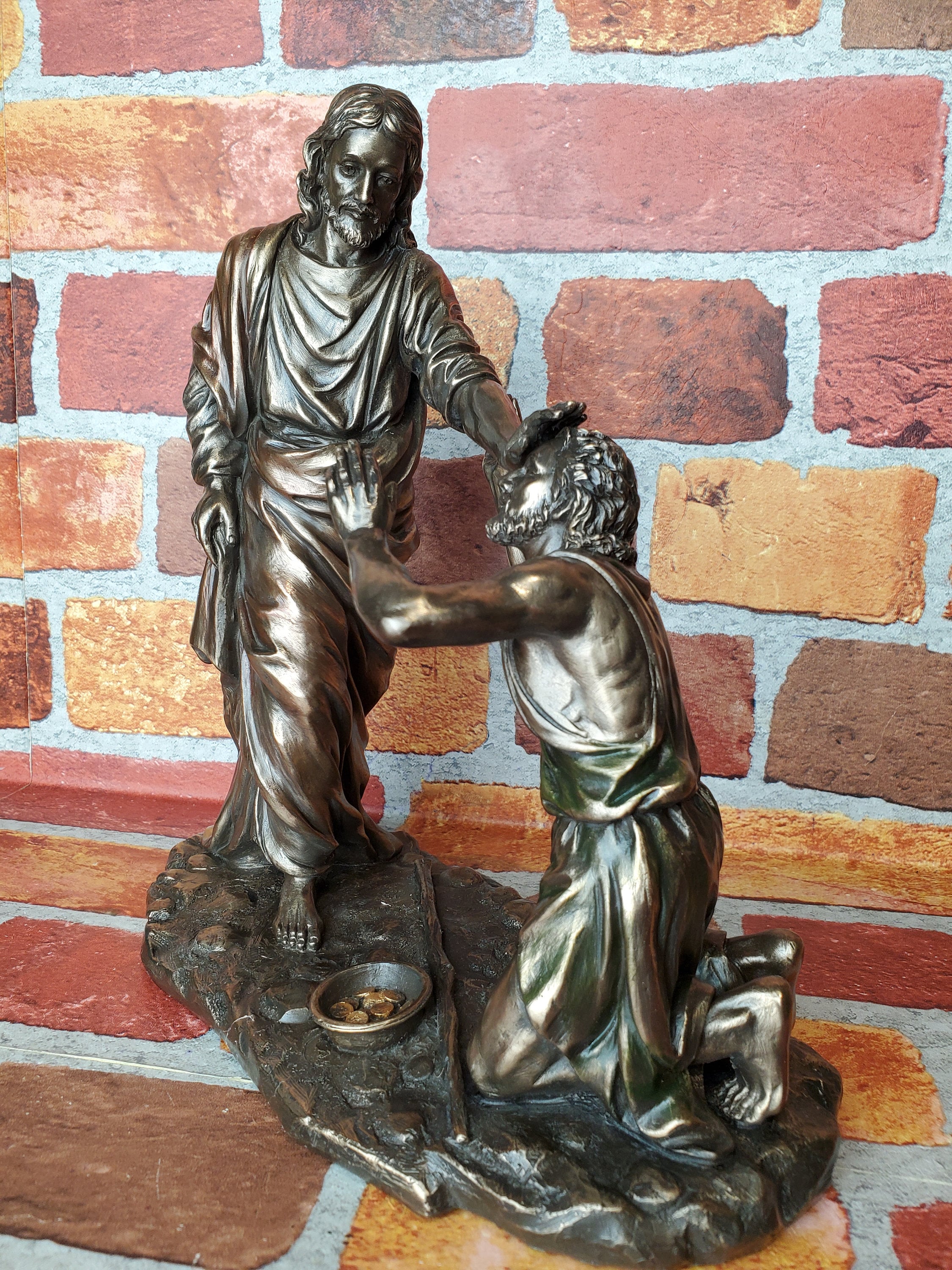 Vintage Jesus Healing the Blind Man Statue Christian Home Etsy Canada