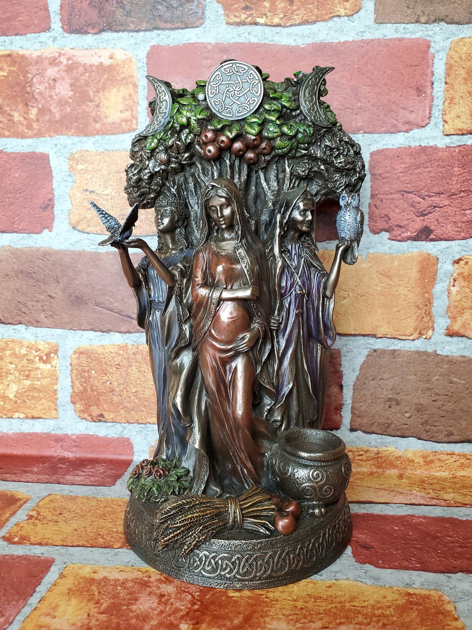 Vintage Mother Maiden & Crone Statue Triple Goddess Statue Etsy