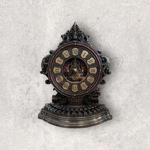 Vintage Steampunk Typewriter Clock Statue - Fantasy Statue