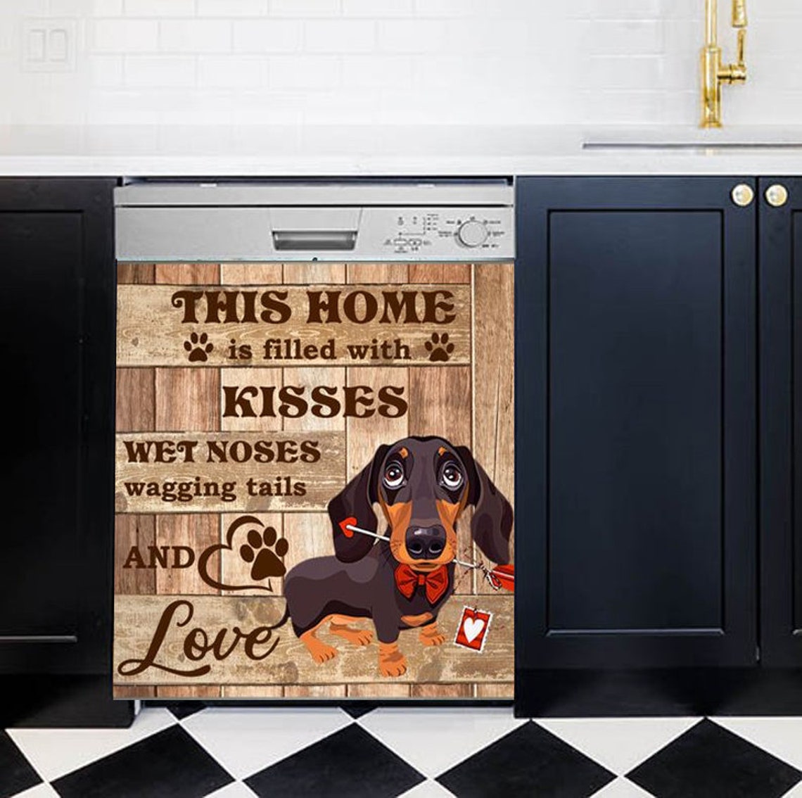 Dishwasher CoverThis Home Is Filled With Kisses Dachshund Etsy