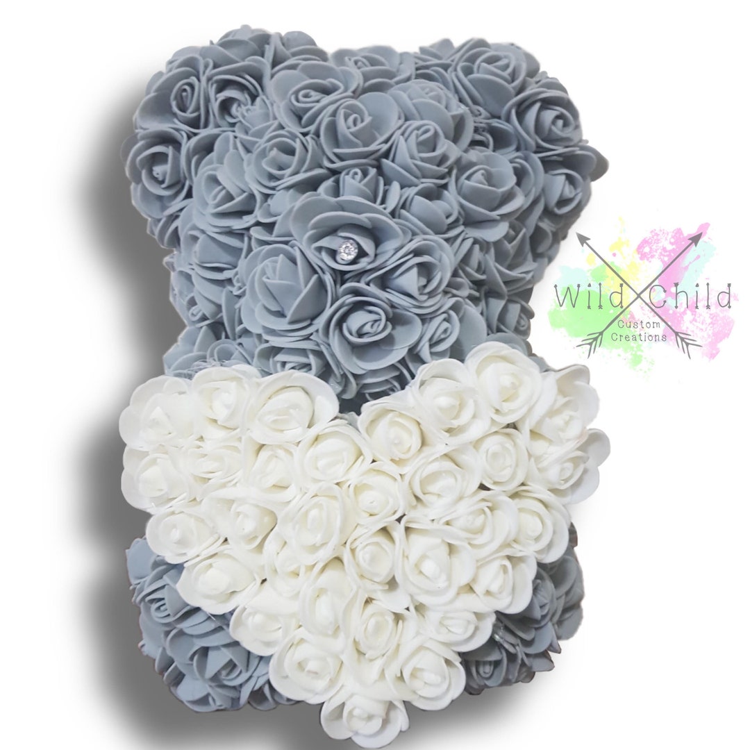 23cm Artificial Rose Bear Etsy